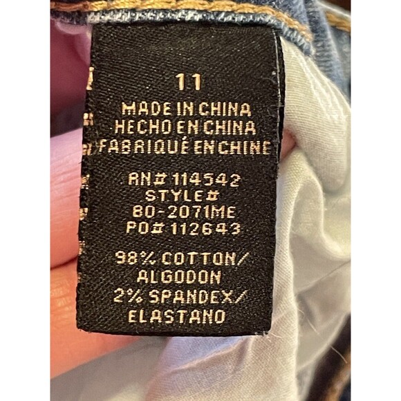 Dollhouse Women's Juniors Size 11 Blue Skinny Distressed Stone Wash Stretch Jean - Picture 5 of 7